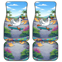 Funny Silly Goose on The Loose Car Mats with Skateboard and Palm Trees