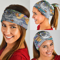 Funny Silly Goose on The Loose Neck Gaiter with Skateboard and Palm Trees