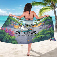 Funny Silly Goose on The Loose Sarong with Skateboard and Palm Trees