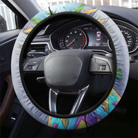 Funny Silly Goose on The Loose Steering Wheel Cover with Skateboard and Palm Trees