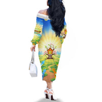 Quality Learning Center Family Matching Off The Shoulder Long Sleeve Dress and Hawaiian Shirt Funny Day Care Bright and Playful Branded