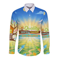 Quality Learning Center Long Sleeve Button Shirt Funny Day Care Bright and Playful Branded
