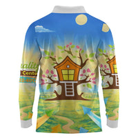 Quality Learning Center Long Sleeve Polo Shirt Funny Day Care Bright and Playful Branded