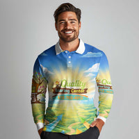 Quality Learning Center Long Sleeve Polo Shirt Funny Day Care Bright and Playful Branded