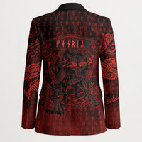 Fenrir Norse Wolf Blazer Viking Runic Celtic Knot Dark Art
