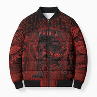 Fenrir Norse Wolf Bomber Puffer Jacket Viking Runic Celtic Knot Dark Art