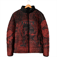 Fenrir Norse Wolf Padded Jacket Viking Runic Celtic Knot Dark Art