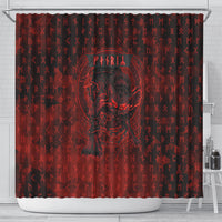 Fenrir Norse Wolf Shower Curtain Viking Runic Celtic Knot Dark Art