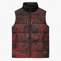 Fenrir Norse Wolf Sleeveless Puffer Jacket Viking Runic Celtic Knot Dark Art