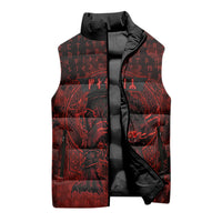 Fenrir Norse Wolf Sleeveless Puffer Jacket Viking Runic Celtic Knot Dark Art