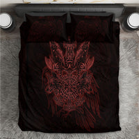 Huginn and Muninn with Fenrir and Vegvisir Bedding Set Viking Runic Celtic Knot Dark Gothic Art