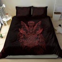 Huginn and Muninn with Fenrir and Vegvisir Bedding Set Viking Runic Celtic Knot Dark Gothic Art