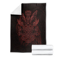 Huginn and Muninn with Fenrir and Vegvisir Blanket Viking Runic Celtic Knot Dark Gothic Art