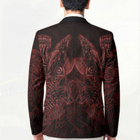 Huginn and Muninn with Fenrir and Vegvisir Blazer Viking Runic Celtic Knot Dark Gothic Art