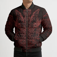 Huginn and Muninn with Fenrir and Vegvisir Bomber Puffer Jacket Viking Runic Celtic Knot Dark Gothic Art