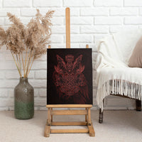 Huginn and Muninn with Fenrir and Vegvisir Canvas Wall Art Viking Runic Celtic Knot Dark Gothic Art
