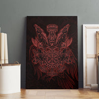 Huginn and Muninn with Fenrir and Vegvisir Canvas Wall Art Viking Runic Celtic Knot Dark Gothic Art