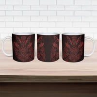 Huginn and Muninn with Fenrir and Vegvisir Ceramic Mug Viking Runic Celtic Knot Dark Gothic Art