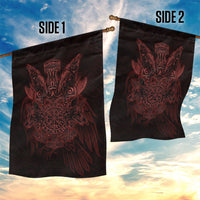 Huginn and Muninn with Fenrir and Vegvisir Garden Flag Viking Runic Celtic Knot Dark Gothic Art