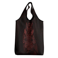 Huginn and Muninn with Fenrir and Vegvisir Grocery Bag Viking Runic Celtic Knot Dark Gothic Art
