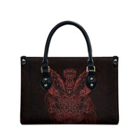 Huginn and Muninn with Fenrir and Vegvisir Leather Bag Viking Runic Celtic Knot Dark Gothic Art