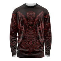 Huginn and Muninn with Fenrir and Vegvisir Long Sleeve Shirt Viking Runic Celtic Knot Dark Gothic Art