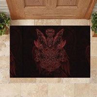 Huginn and Muninn with Fenrir and Vegvisir Rubber Doormat Viking Runic Celtic Knot Dark Gothic Art