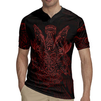 Huginn and Muninn with Fenrir and Vegvisir Rugby Jersey Viking Runic Celtic Knot Dark Gothic Art