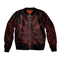 Huginn and Muninn with Fenrir and Vegvisir Sleeve Zip Bomber Jacket Viking Runic Celtic Knot Dark Gothic Art