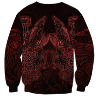 Huginn and Muninn with Fenrir and Vegvisir Sweatshirt Viking Runic Celtic Knot Dark Gothic Art