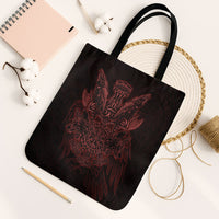 Huginn and Muninn with Fenrir and Vegvisir Tote Bag Viking Runic Celtic Knot Dark Gothic Art