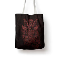 Huginn and Muninn with Fenrir and Vegvisir Tote Bag Viking Runic Celtic Knot Dark Gothic Art