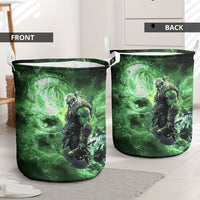 Norse Viking Warrior with Axe Laundry Basket Celtic Knot Nordic Fantasy Lightning Art
