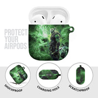 Norse Viking Warrior with Axe AirPods Case Celtic Knot Nordic Fantasy Lightning Art
