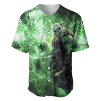 Norse Viking Warrior with Axe Baseball Jersey Celtic Knot Nordic Fantasy Lightning Art