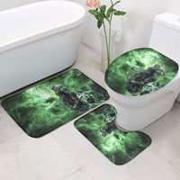 Norse Viking Warrior with Axe Bathroom Set Celtic Knot Nordic Fantasy Lightning Art