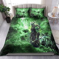 Norse Viking Warrior with Axe Bedding Set Celtic Knot Nordic Fantasy Lightning Art