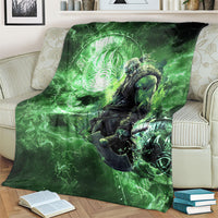 Norse Viking Warrior with Axe Blanket Celtic Knot Nordic Fantasy Lightning Art