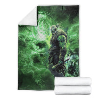 Norse Viking Warrior with Axe Blanket Celtic Knot Nordic Fantasy Lightning Art