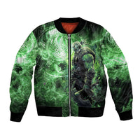 Norse Viking Warrior with Axe Bomber Jacket Celtic Knot Nordic Fantasy Lightning Art