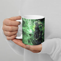Norse Viking Warrior with Axe Ceramic Mug Celtic Knot Nordic Fantasy Lightning Art