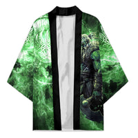 Norse Viking Warrior with Axe Kimono Celtic Knot Nordic Fantasy Lightning Art