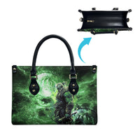 Norse Viking Warrior with Axe Leather Bag Celtic Knot Nordic Fantasy Lightning Art