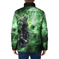 Norse Viking Warrior with Axe Padded Jacket Celtic Knot Nordic Fantasy Lightning Art