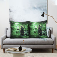 Norse Viking Warrior with Axe Pillow Cover Celtic Knot Nordic Fantasy Lightning Art