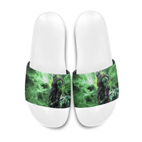 Norse Viking Warrior with Axe Slide Sandals Celtic Knot Nordic Fantasy Lightning Art