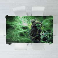Norse Viking Warrior with Axe Tablecloth Celtic Knot Nordic Fantasy Lightning Art