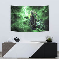Norse Viking Warrior with Axe Tapestry Celtic Knot Nordic Fantasy Lightning Art