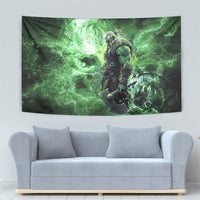 Norse Viking Warrior with Axe Tapestry Celtic Knot Nordic Fantasy Lightning Art