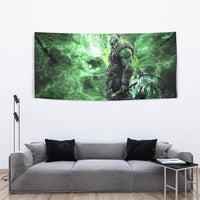 Norse Viking Warrior with Axe Tapestry Celtic Knot Nordic Fantasy Lightning Art